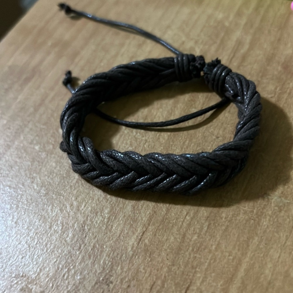 NWOT Hand woven leather adjustable bracelet